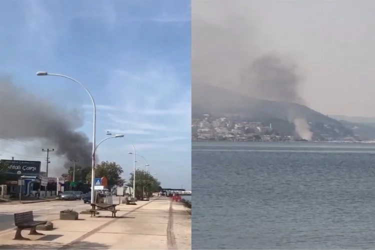 Bursa’da yat limanında yangın! Bot yandı gökyüzü kapkara oldu