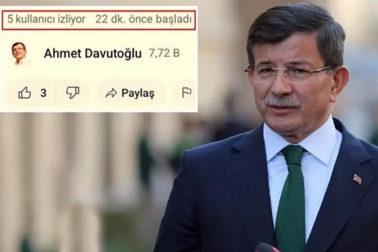 Ahmet Davutoğlu'nun açtığı yayını yalnızca 5 kişi izledi! Herkesin aklında tek bir soru var...