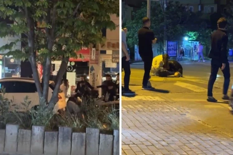 Bursa'da kız meselesi kötü bitti! Cadde ringe döndü, bir kişi yaralandı...
