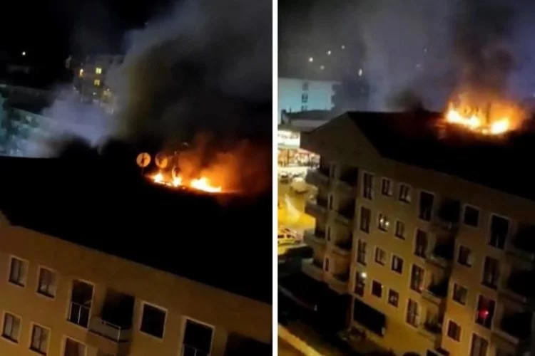 Bursa'da korkutan yangın! Çatı katı alev alev yandı...