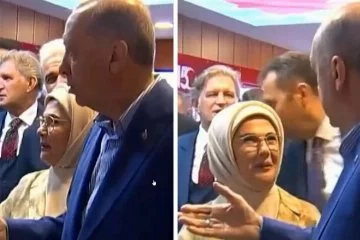 Cumhurbaşkanı Erdoğan'ın önünde kavga çıktı: 'Ne oluyor?'