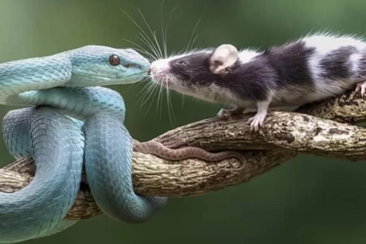 Yılandan fareye ölüm öpücüğü! Sonraki kare üzücü...